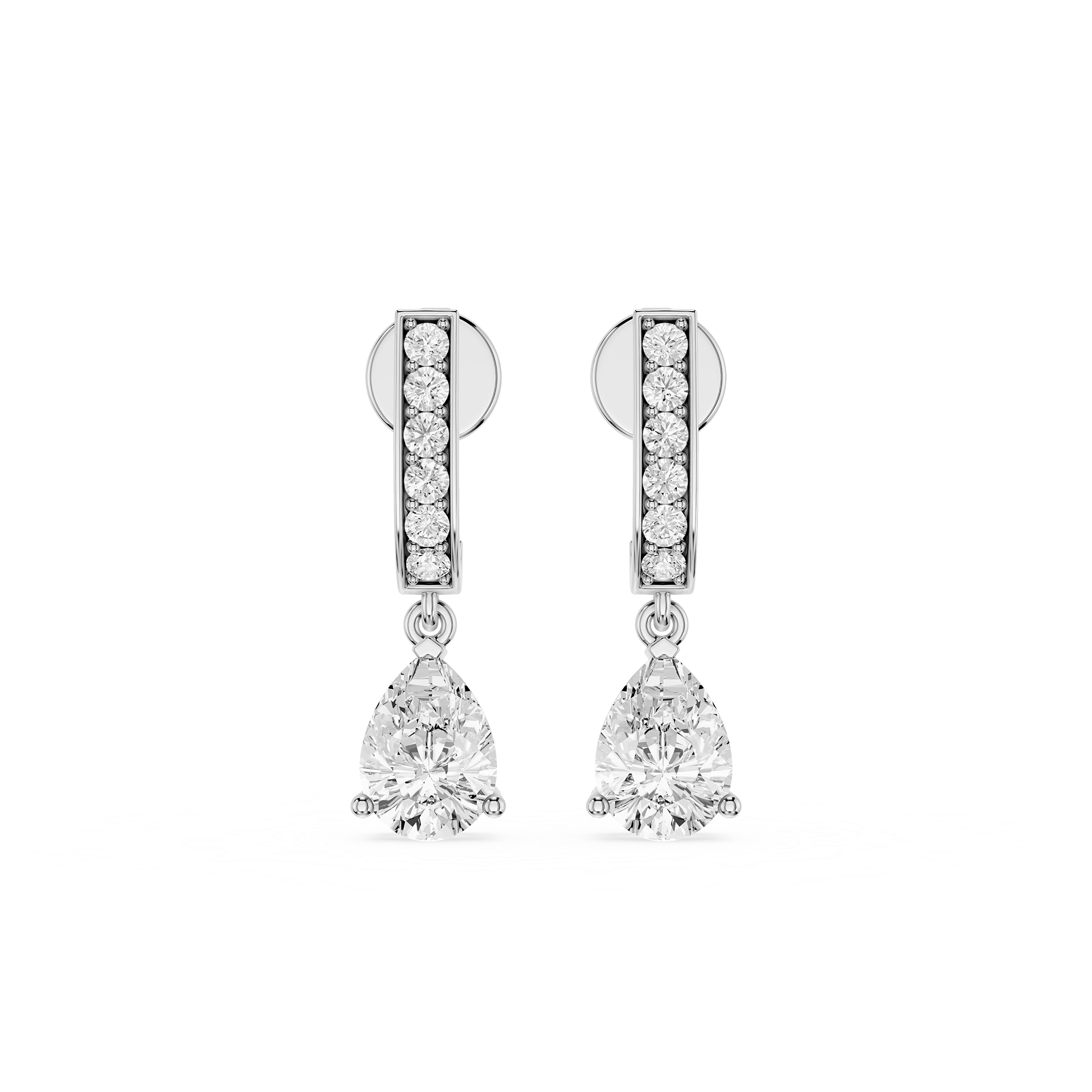 Pear Shape Lab Grown Diamond Drop Earrings for Women
