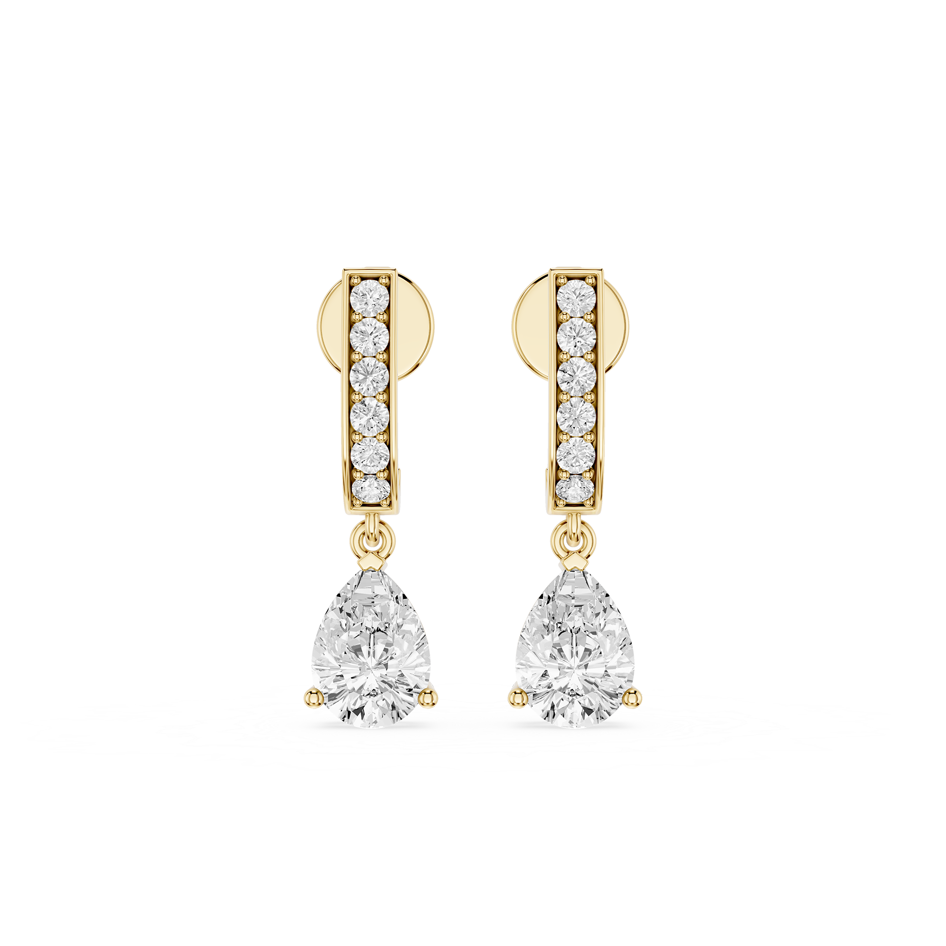 Pear Shape Lab Grown Diamond Drop Earrings for Women
