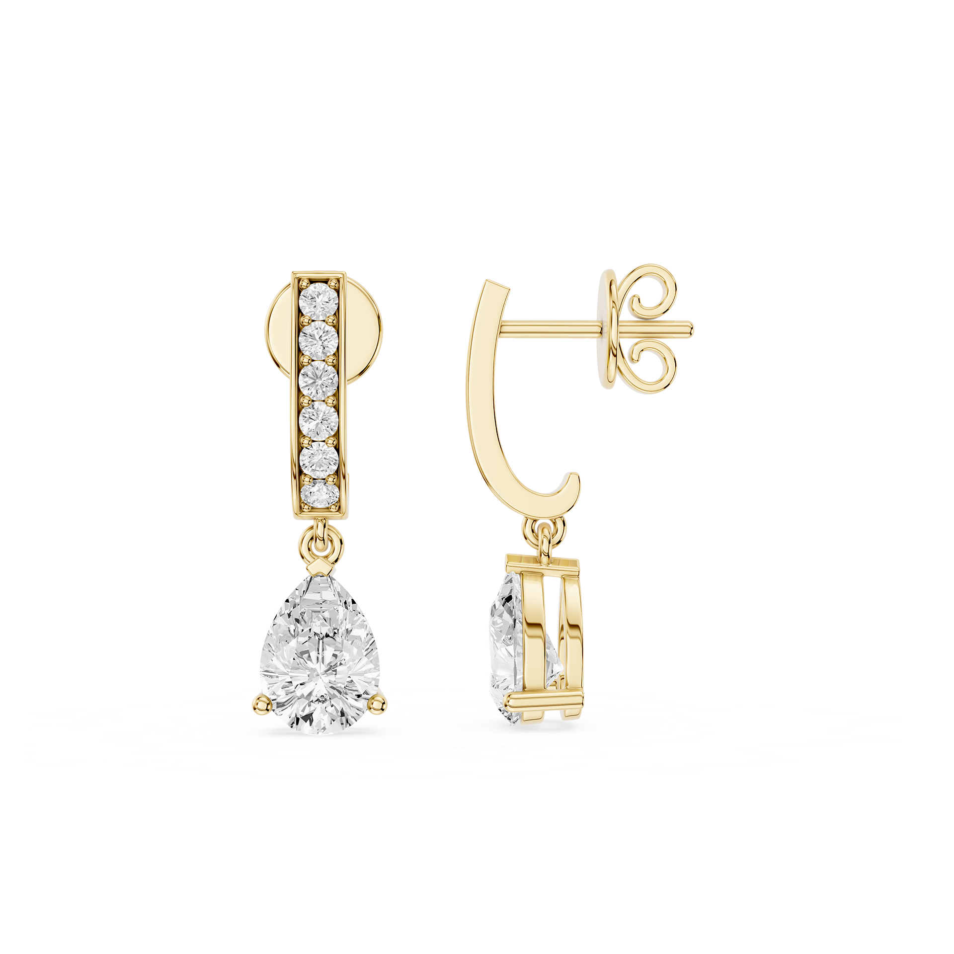 Pear Shape Lab Grown Diamond Drop Earrings for Women
