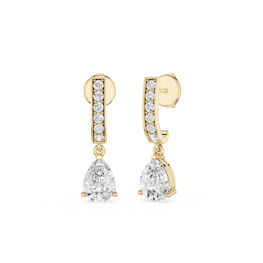 Pear Shape Lab Grown Diamond Drop Earrings for Women