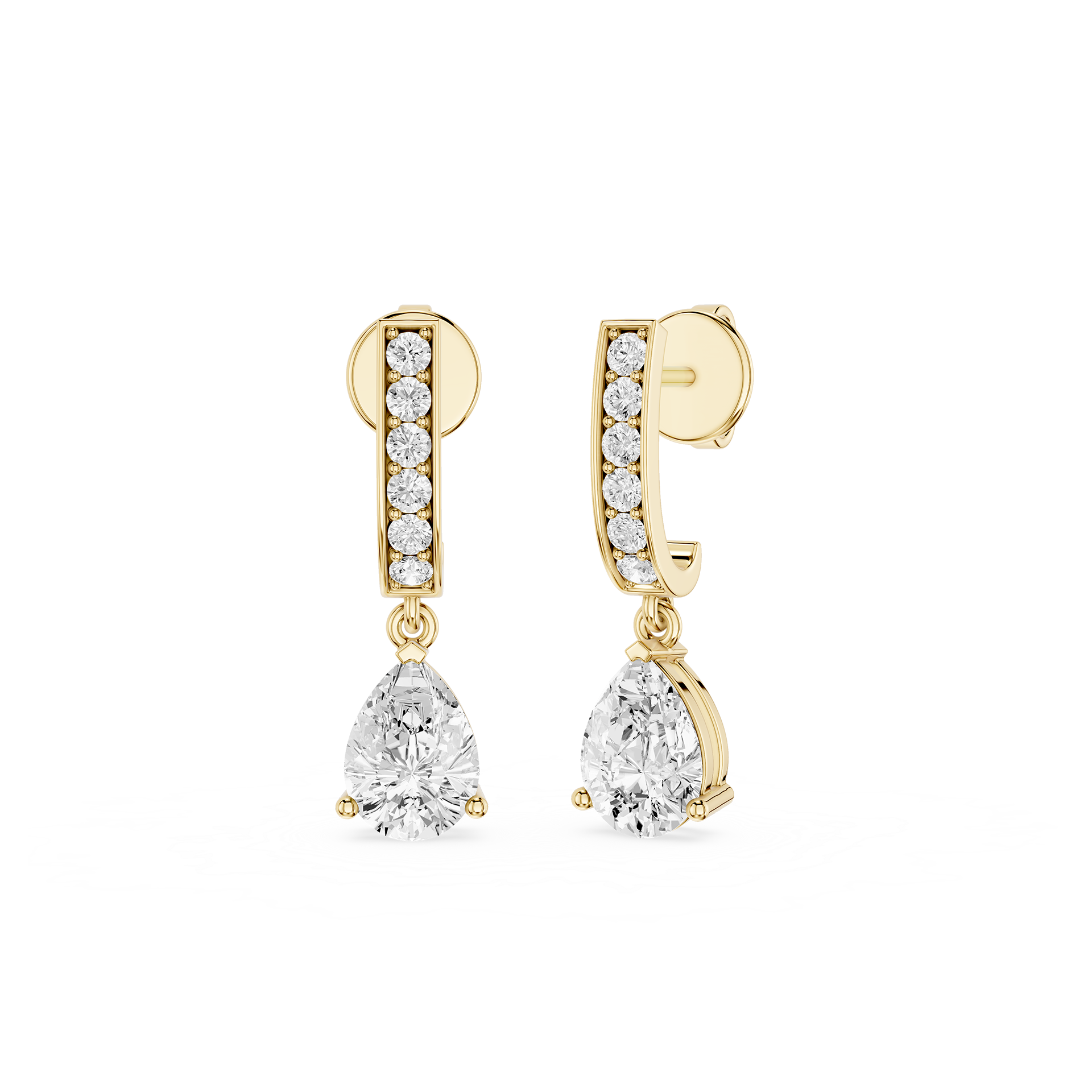 Pear Shape Lab Grown Diamond Drop Earrings for Women