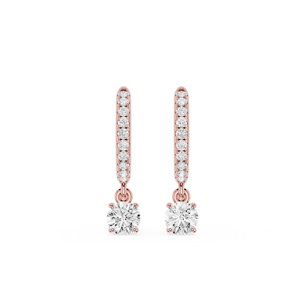 Diamond Drop Huggie Earrings with Lab Grown Diamonds