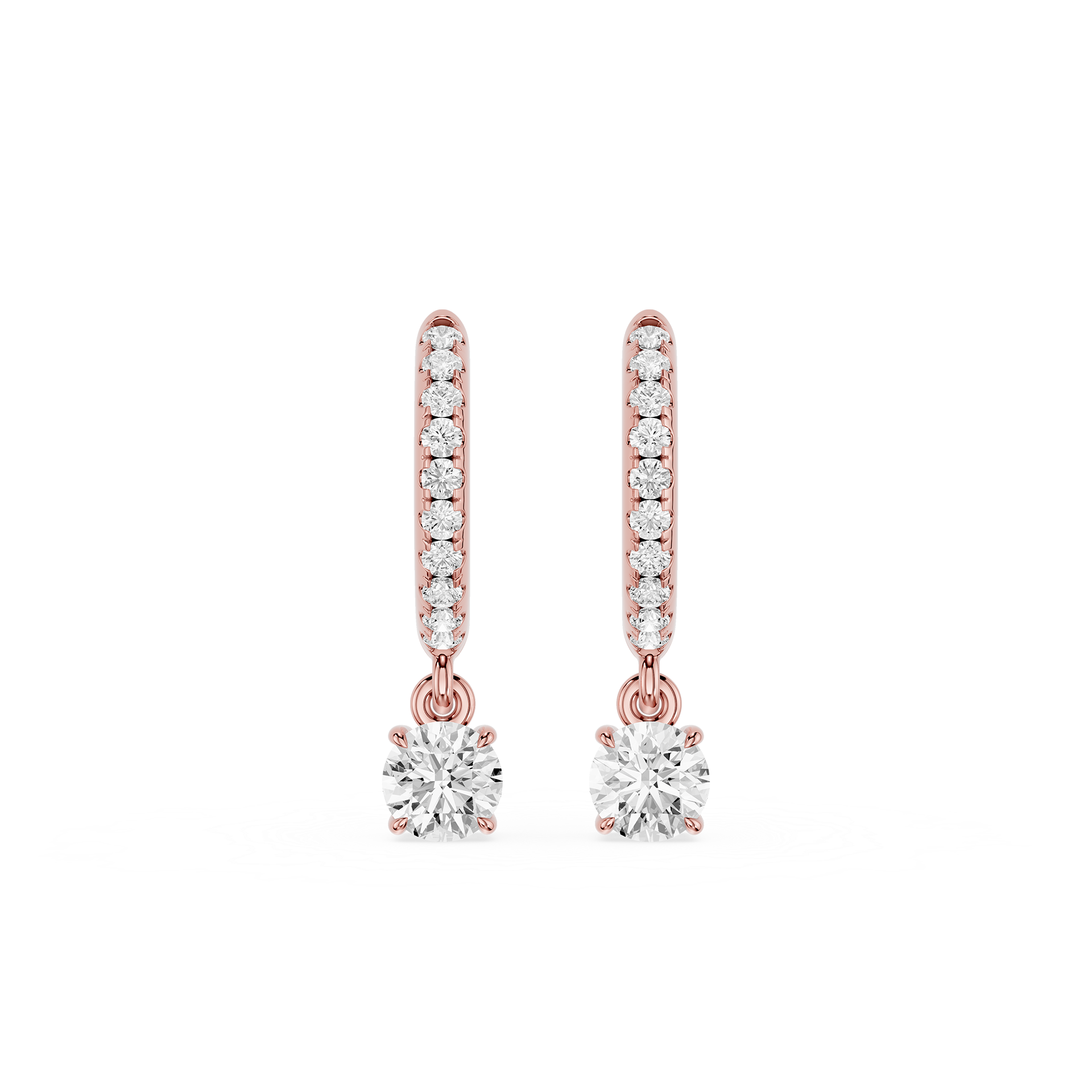 Diamond Drop Huggie Earrings with Lab Grown Diamonds