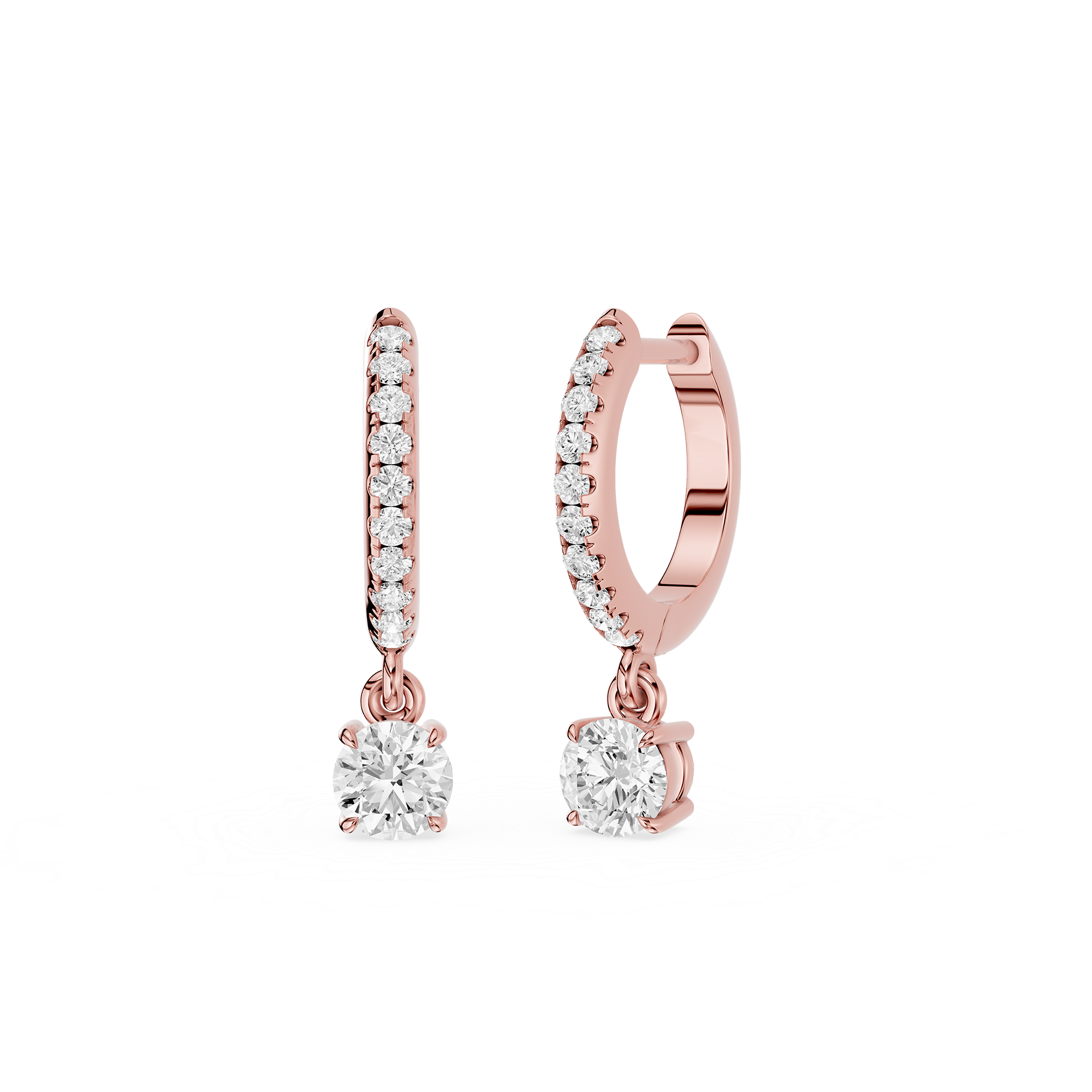 Diamond Drop Huggie Earrings with Lab Grown Diamonds