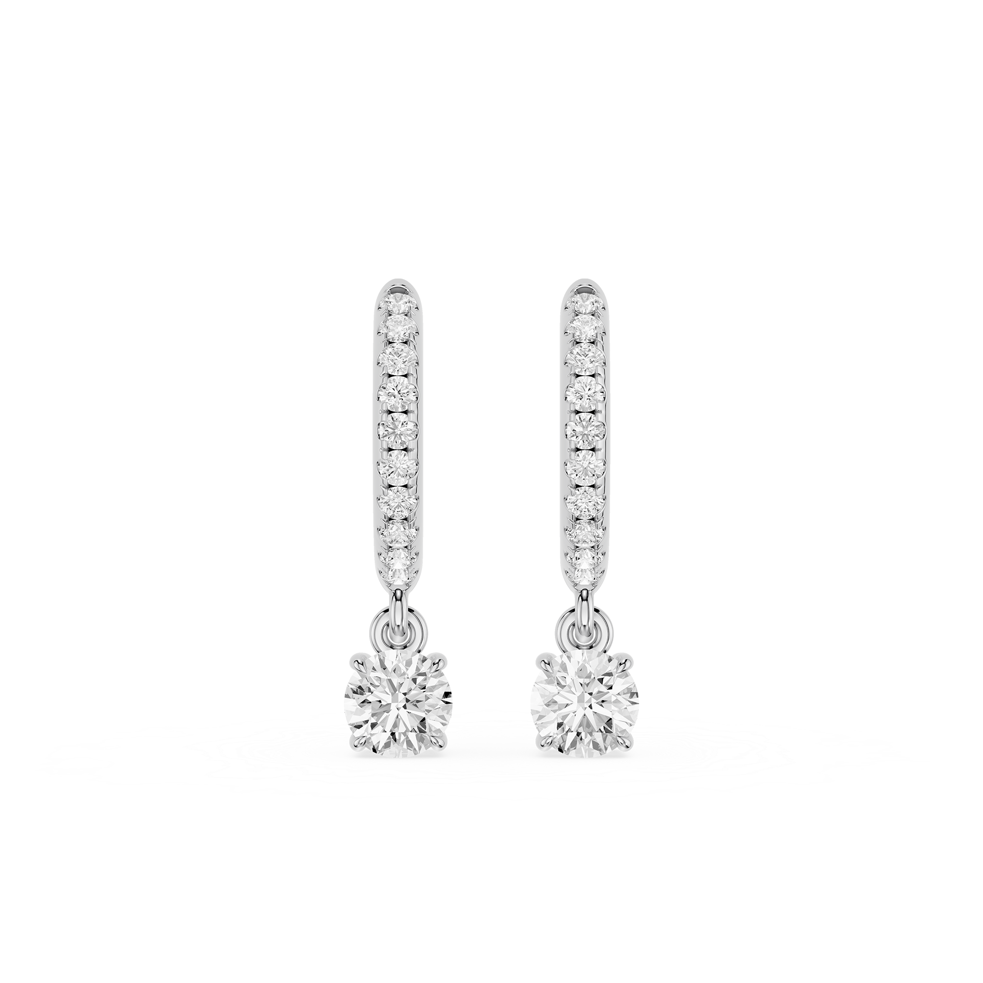 Diamond Drop Huggie Earrings with Lab Grown Diamonds