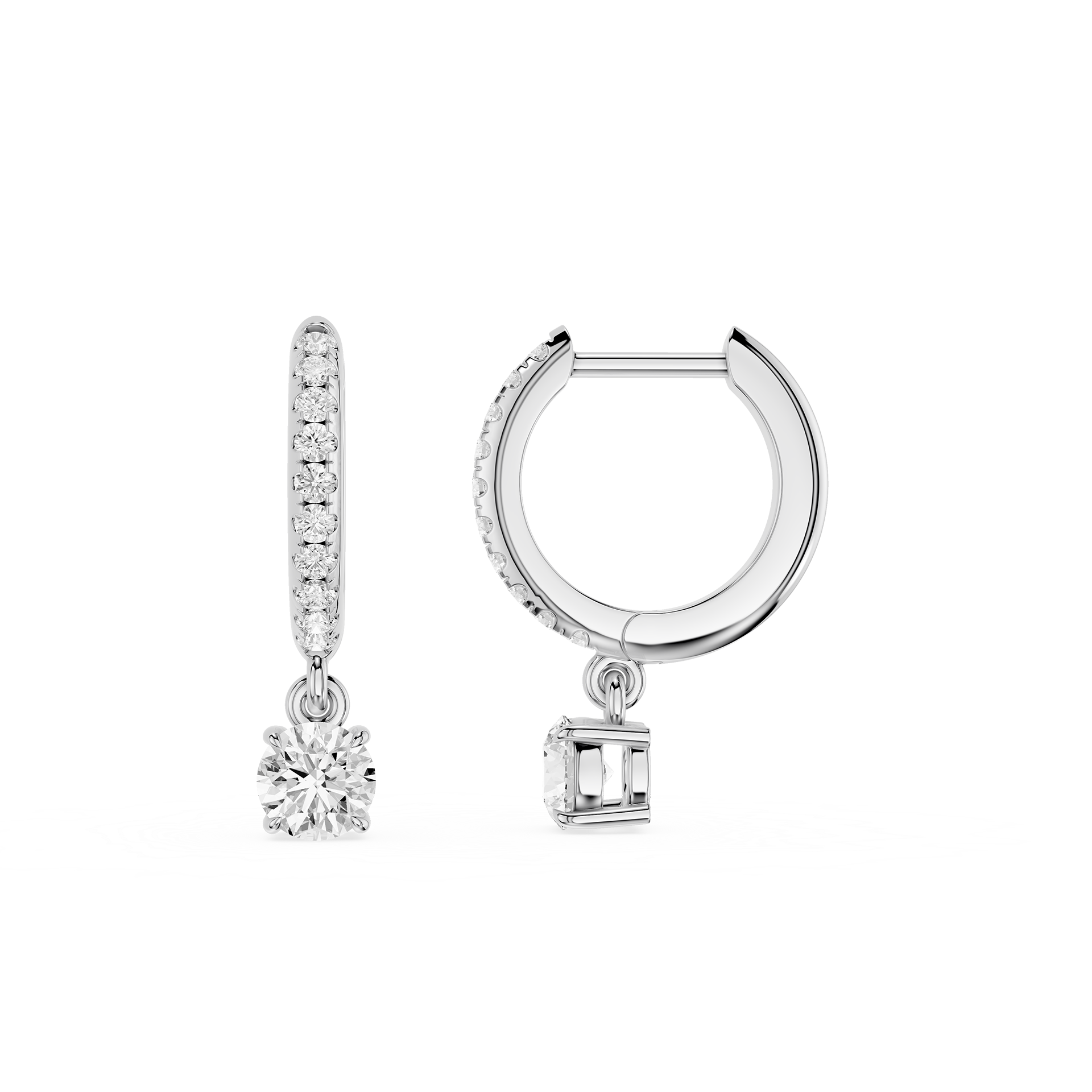 Diamond Drop Huggie Earrings with Lab Grown Diamonds