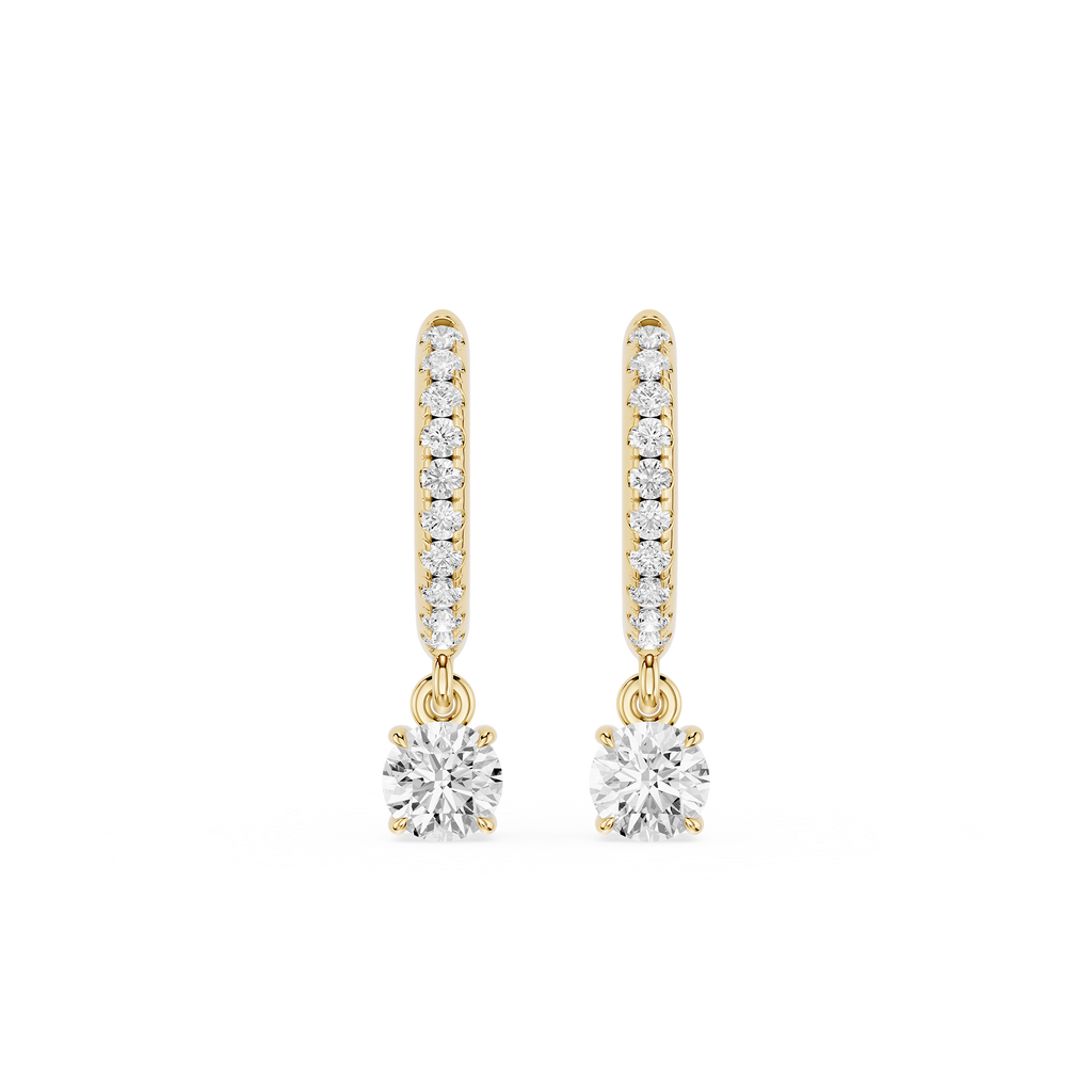 Diamond Drop Huggie Earrings with Lab Grown Diamonds