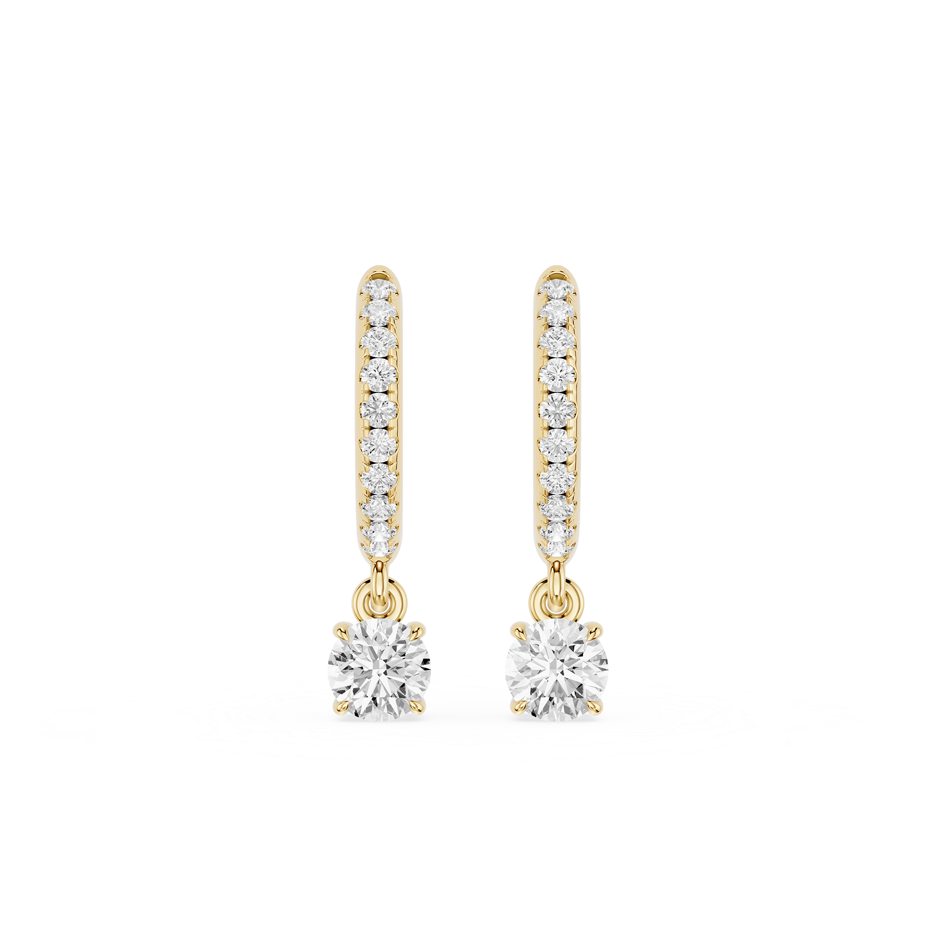 Diamond Drop Huggie Earrings with Lab Grown Diamonds