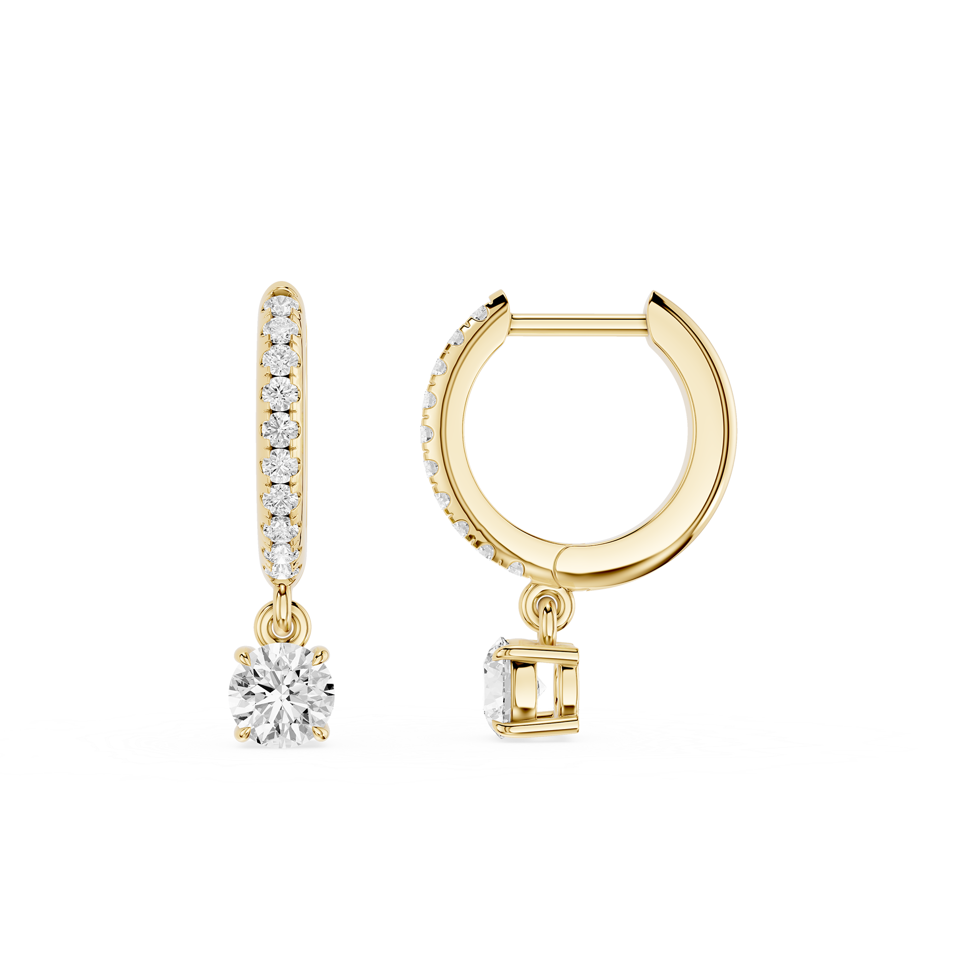 Diamond Drop Huggie Earrings with Lab Grown Diamonds