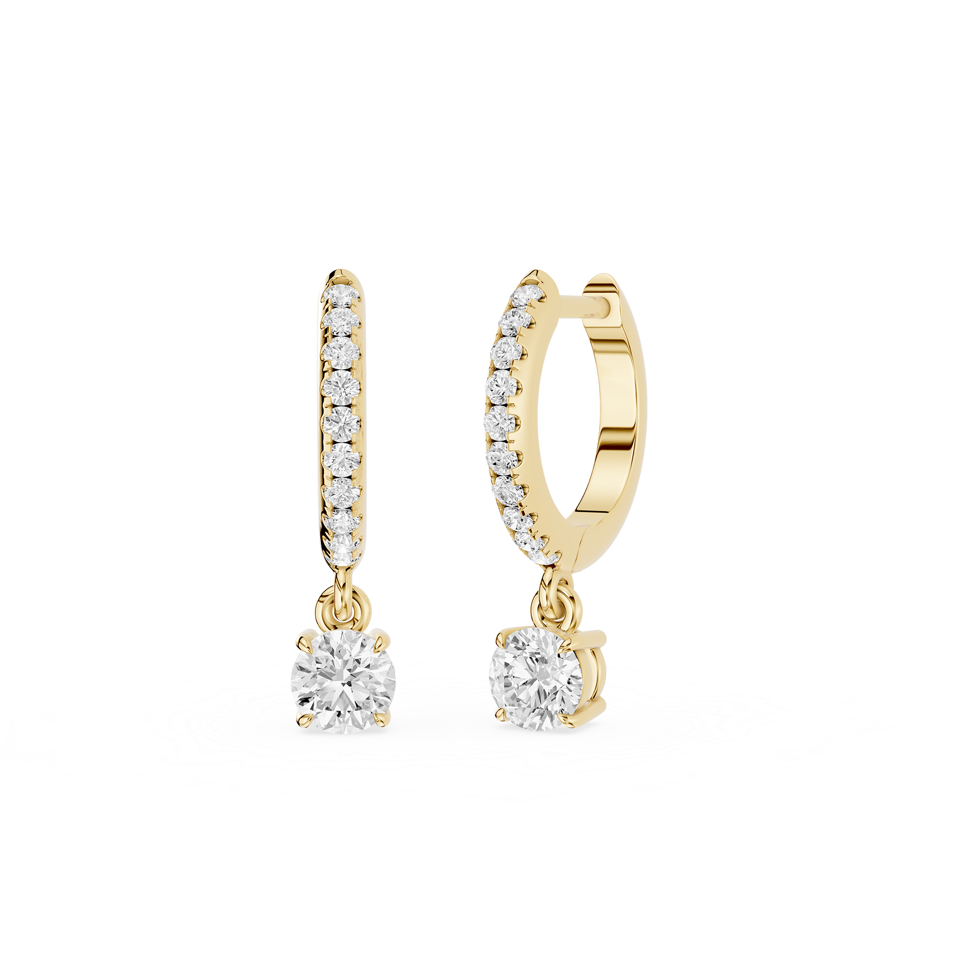 Diamond Drop Huggie Earrings with Lab Grown Diamonds