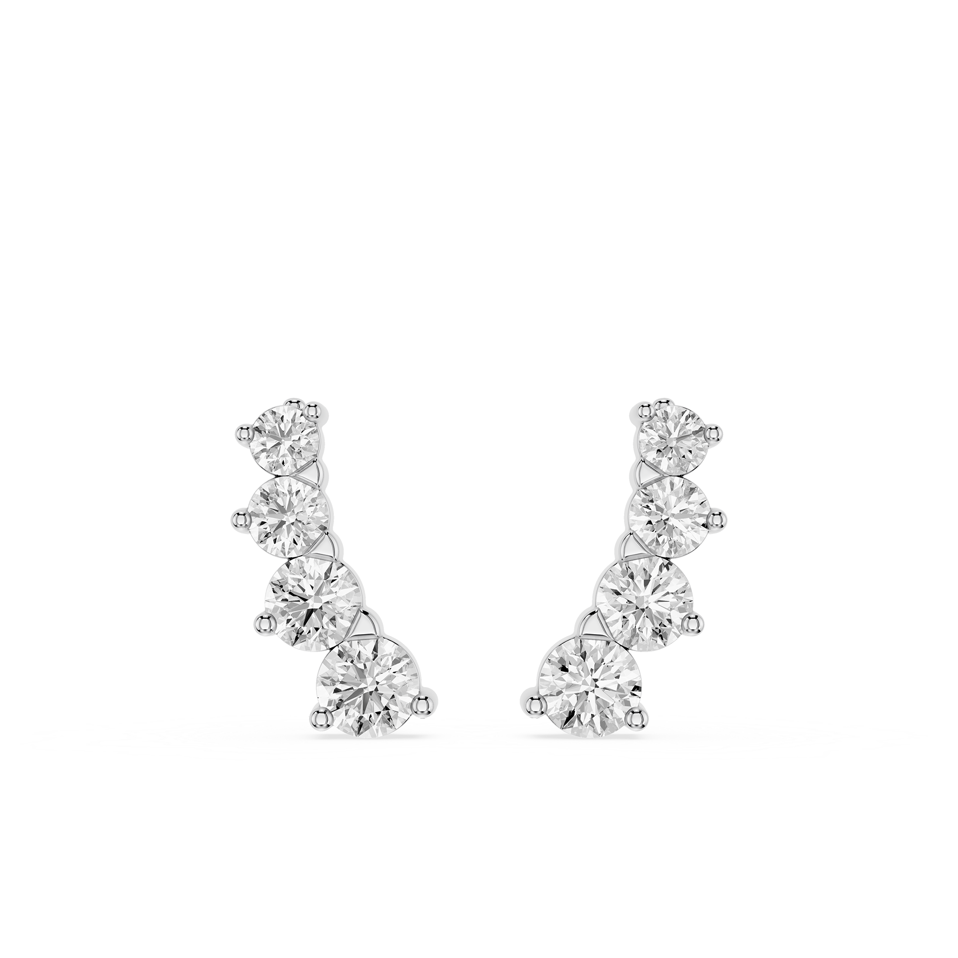 Graduated Diamond Ear Cuff Earrings with Lab Grown Diamonds