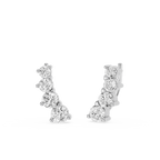 Graduated Diamond Ear Cuff Earrings with Lab Grown Diamonds