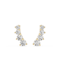 Graduated Diamond Ear Cuff Earrings with Lab Grown Diamonds