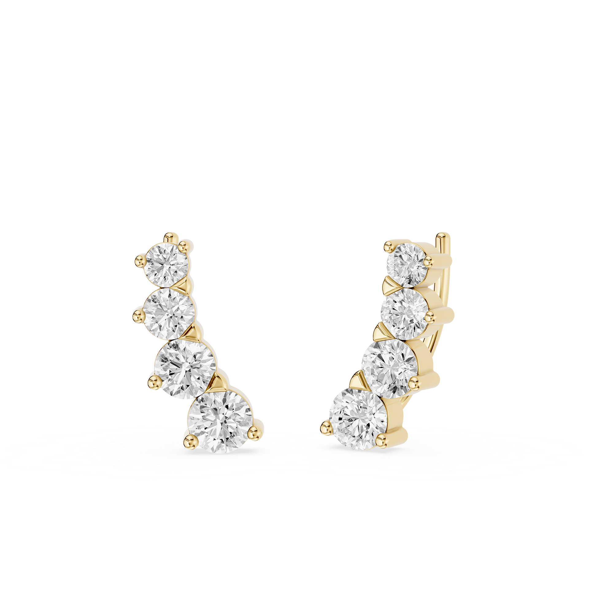 Graduated Diamond Ear Cuff Earrings with Lab Grown Diamonds