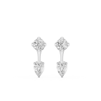 Pear & Round Lab Grown Diamond Drop Earrings for Women