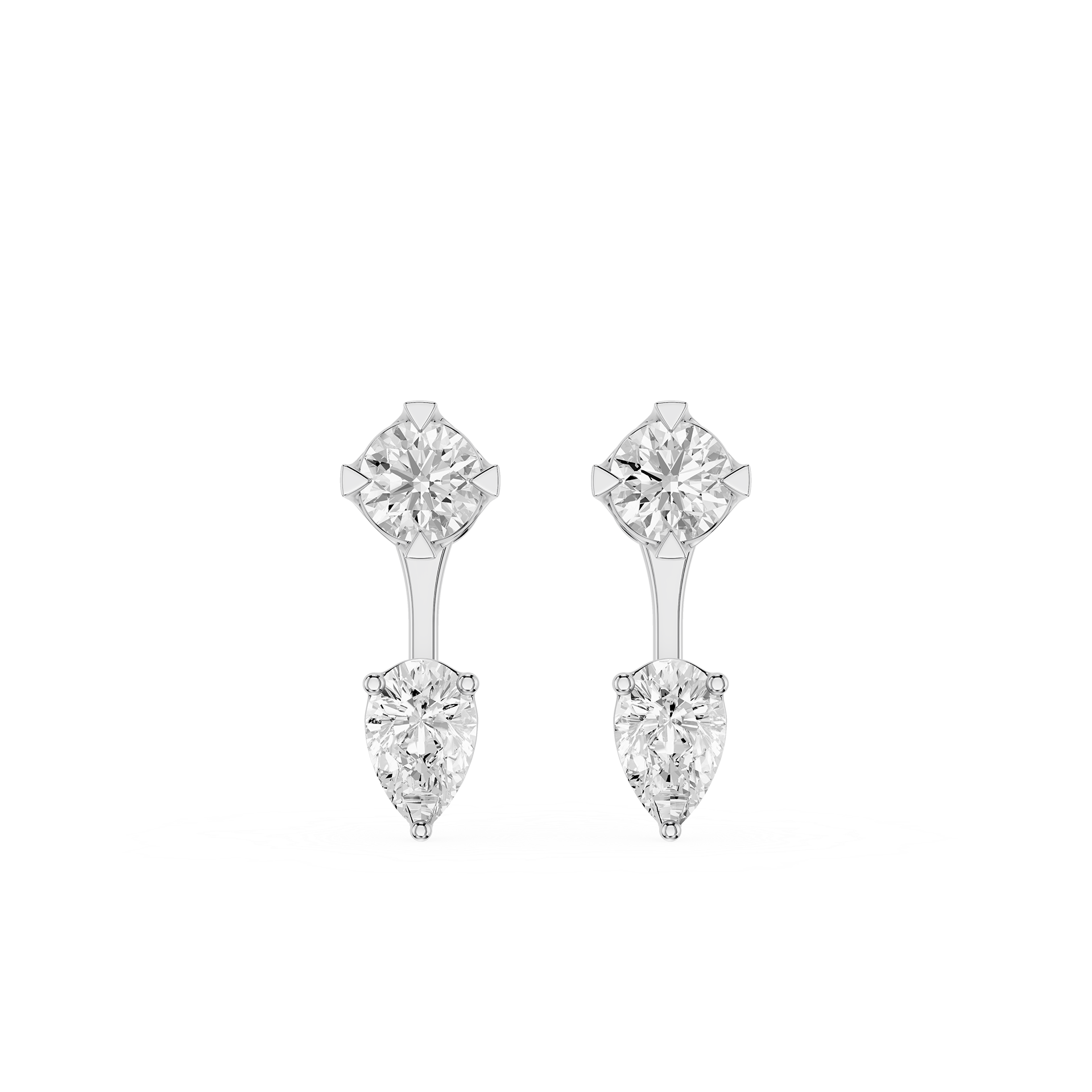 Pear & Round Lab Grown Diamond Drop Earrings for Women