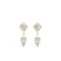 Pear & Round Lab Grown Diamond Drop Earrings for Women