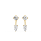 Pear & Round Lab Grown Diamond Drop Earrings for Women