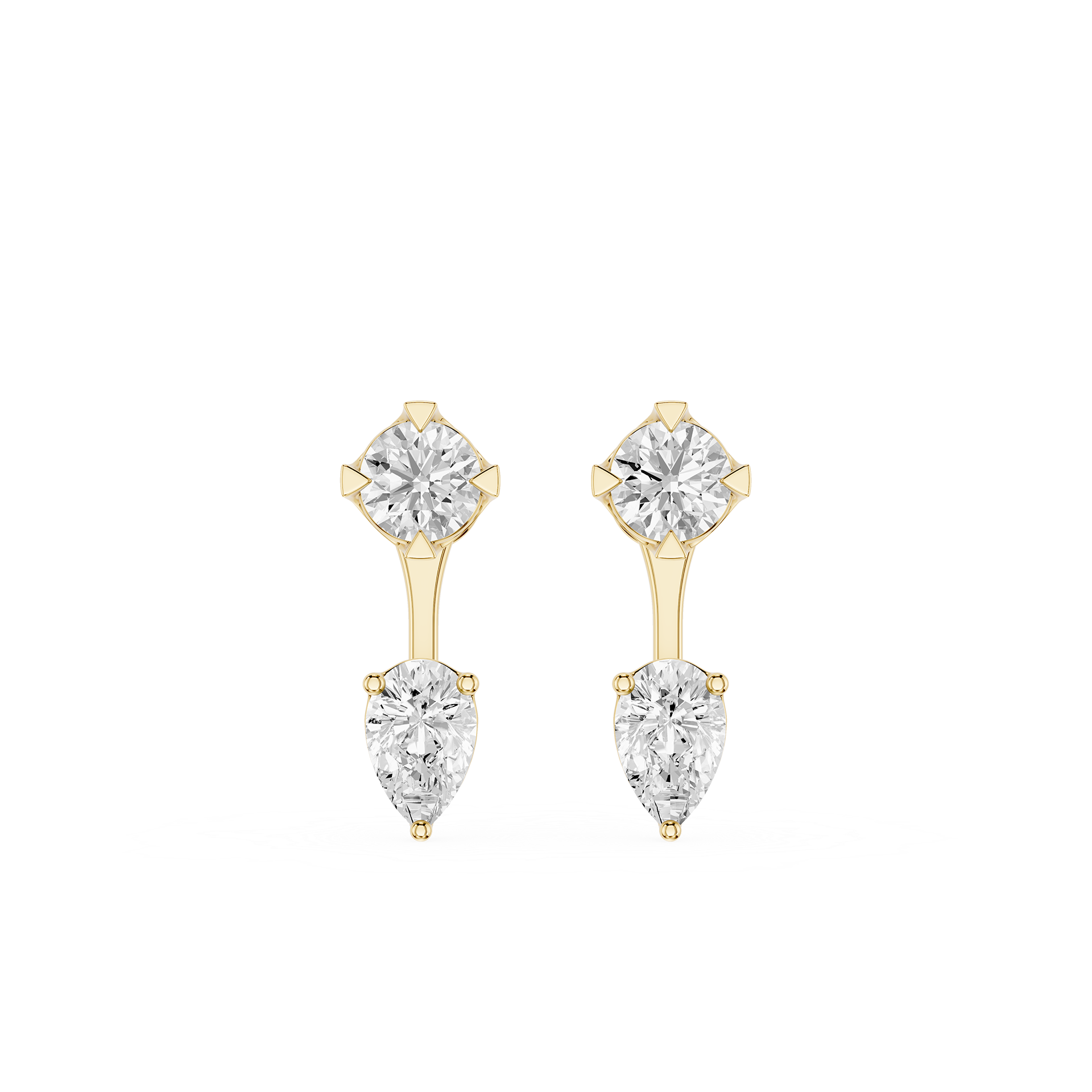 Pear & Round Lab Grown Diamond Drop Earrings for Women