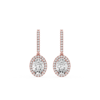 Oval Halo Diamond Drop Earrings with Lab Grown Diamonds