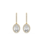 Oval Halo Diamond Drop Earrings with Lab Grown Diamonds