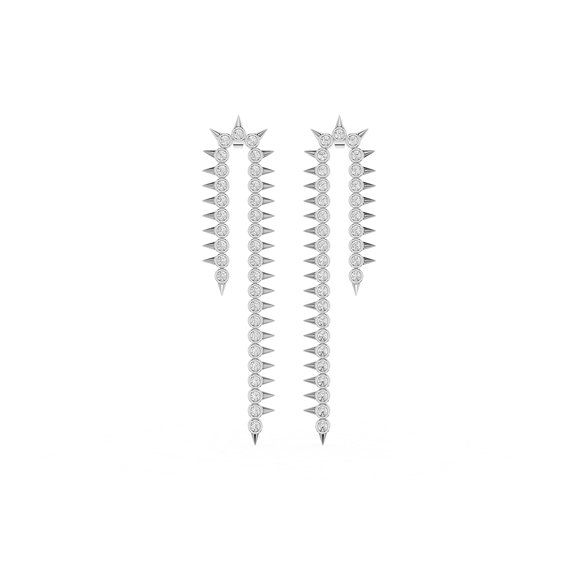 Spiked Bezel Lab Grown Diamond Chandelier Earrings