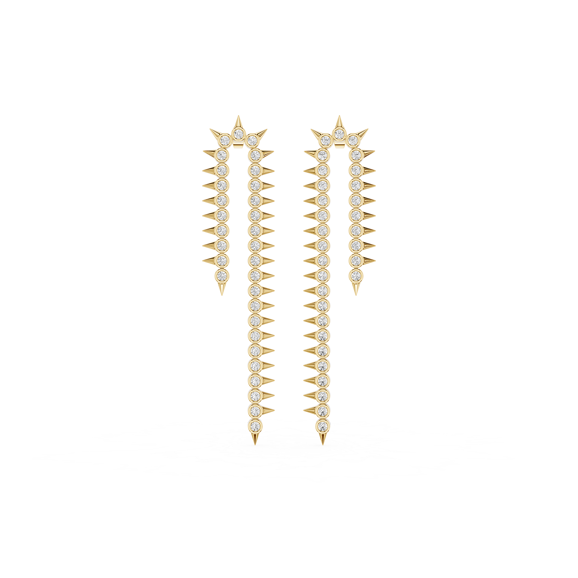 Spiked Bezel Lab Grown Diamond Chandelier Earrings
