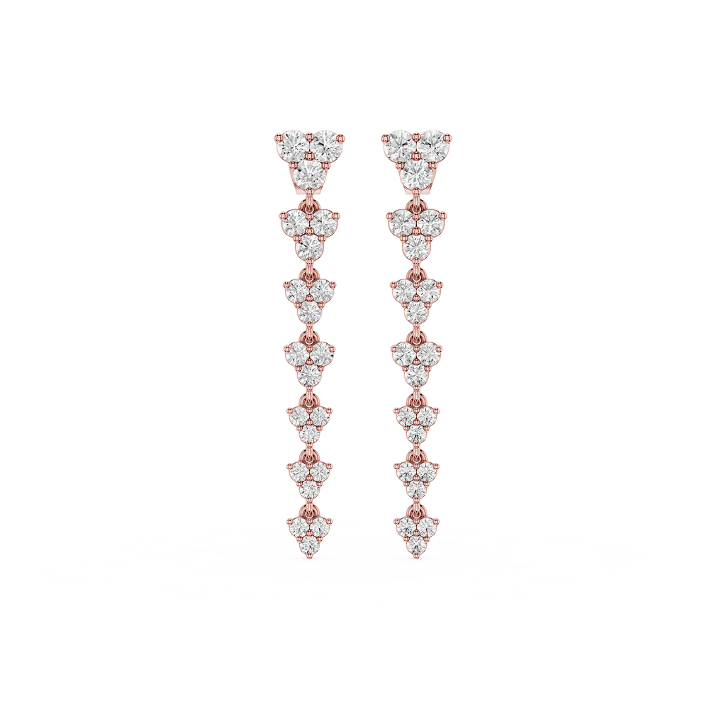 Floral Cluster Lab Grown Diamond Chandelier Earrings