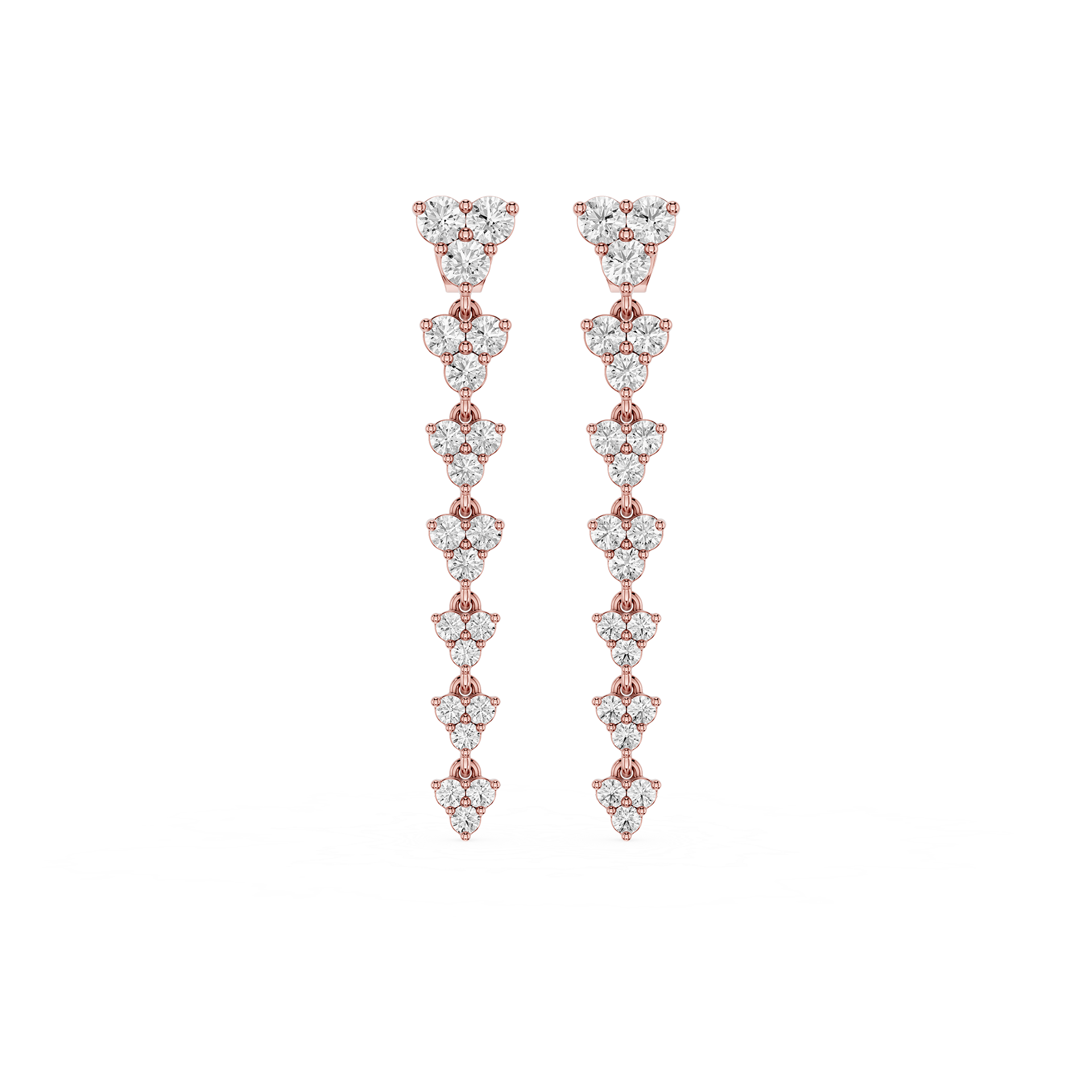 Floral Cluster Lab Grown Diamond Chandelier Earrings