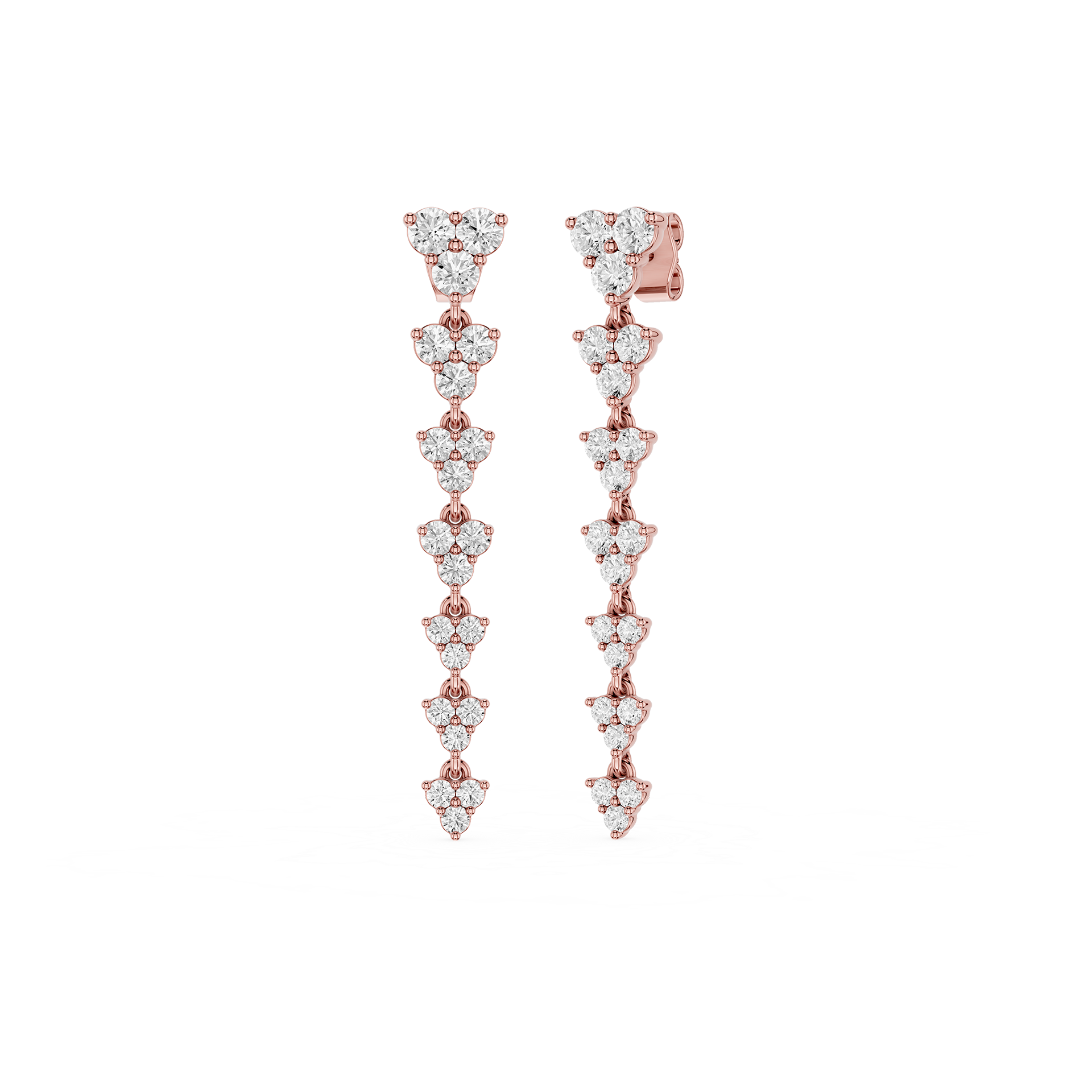 Floral Cluster Lab Grown Diamond Chandelier Earrings