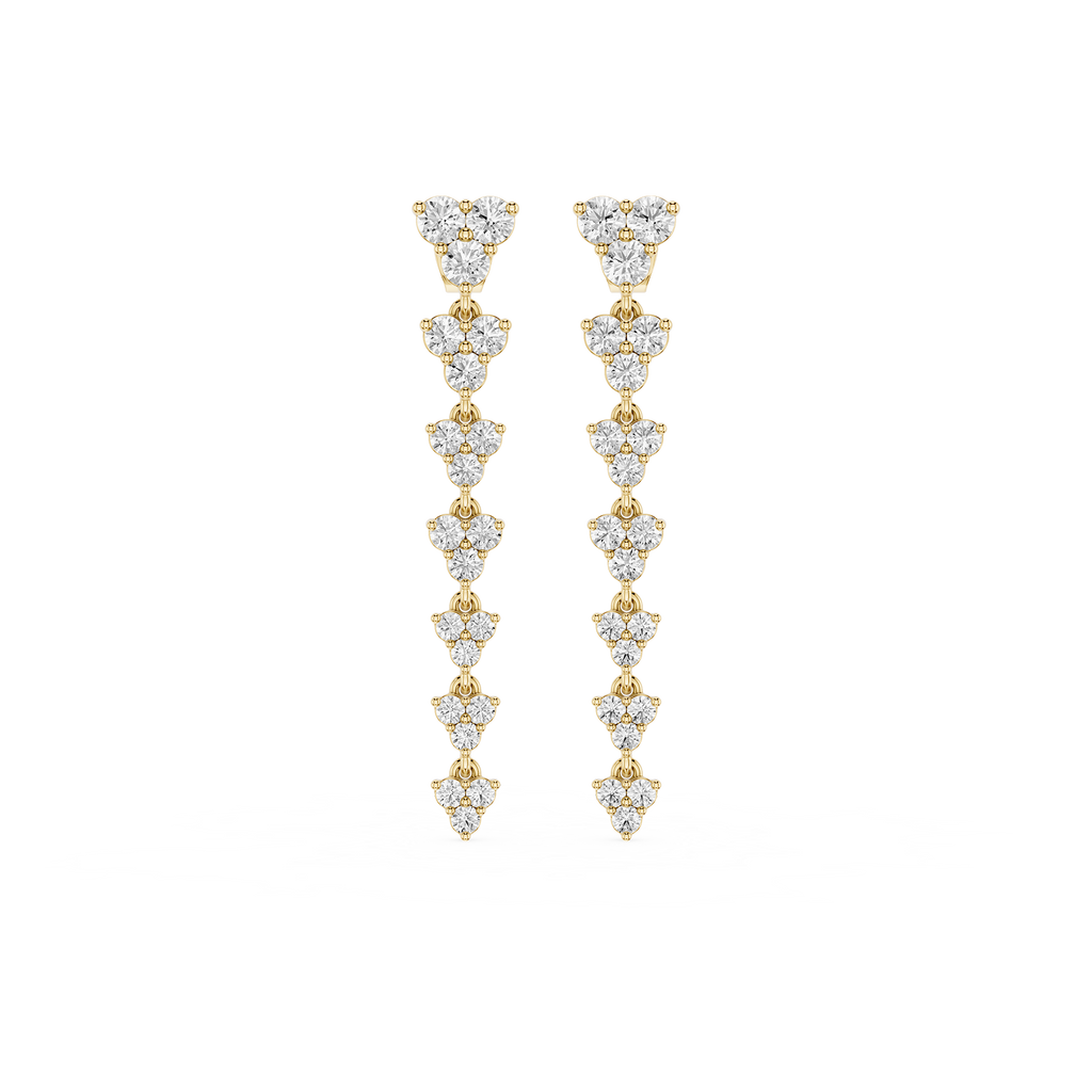Floral Cluster Lab Grown Diamond Chandelier Earrings