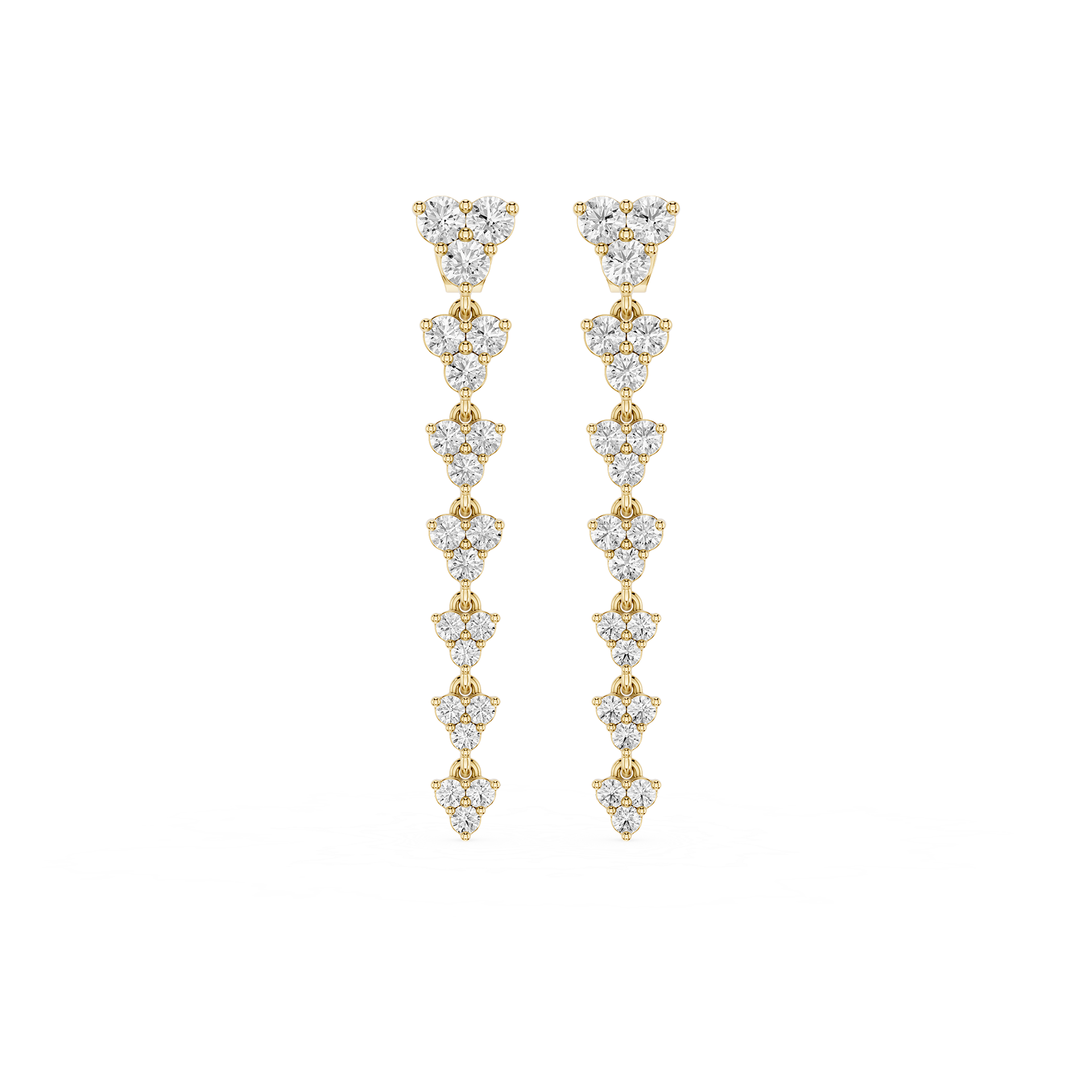 Floral Cluster Lab Grown Diamond Chandelier Earrings