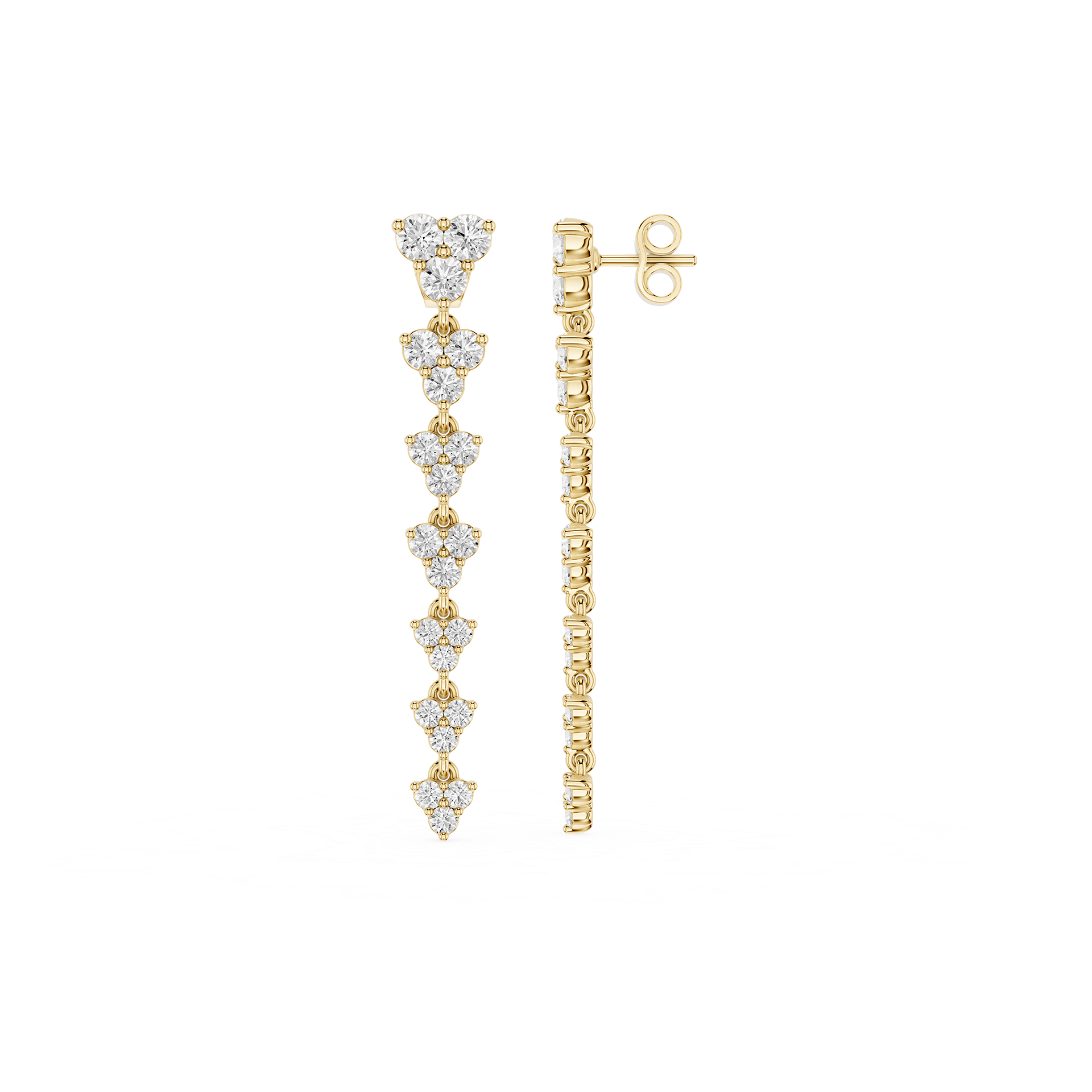 Floral Cluster Lab Grown Diamond Chandelier Earrings