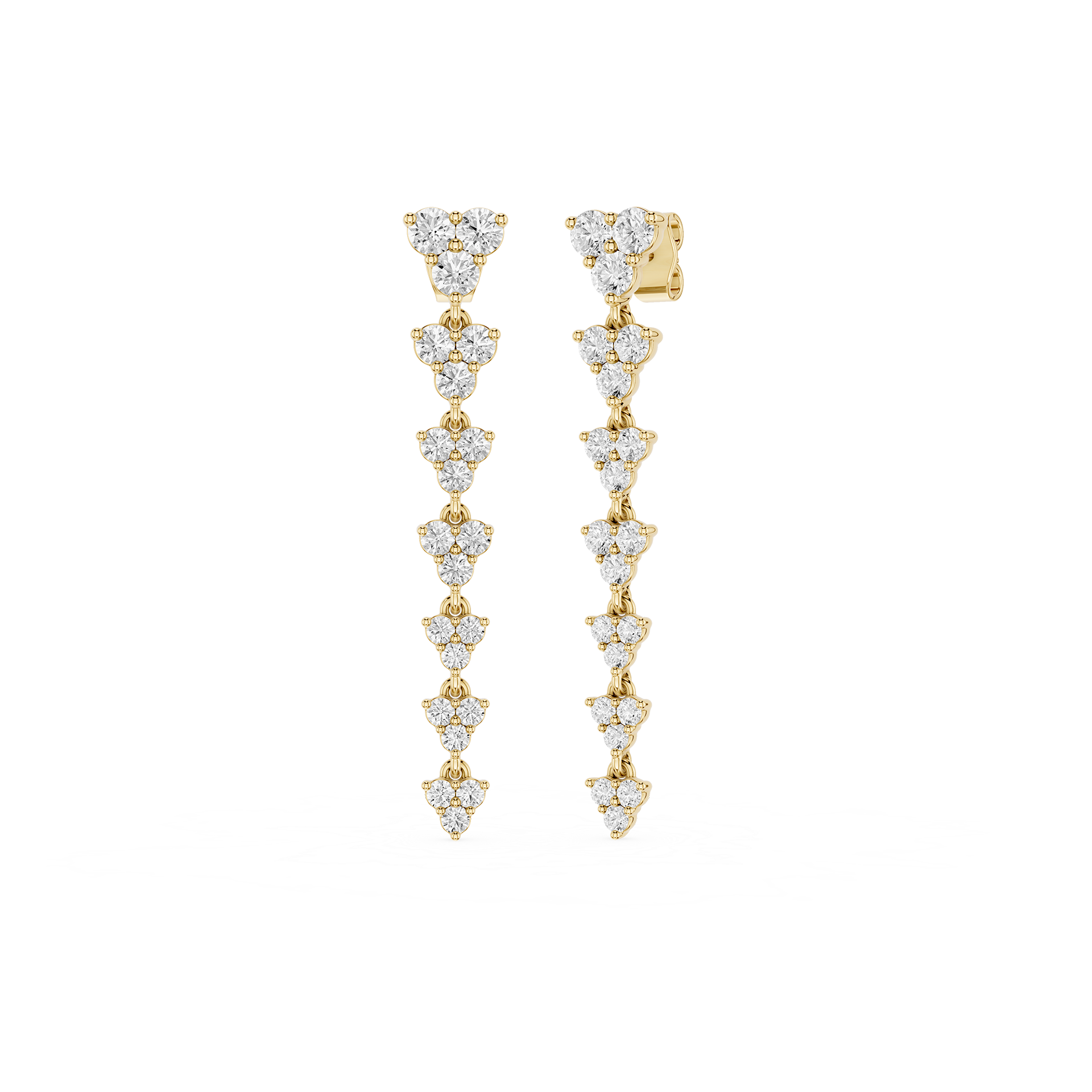 Floral Cluster Lab Grown Diamond Chandelier Earrings