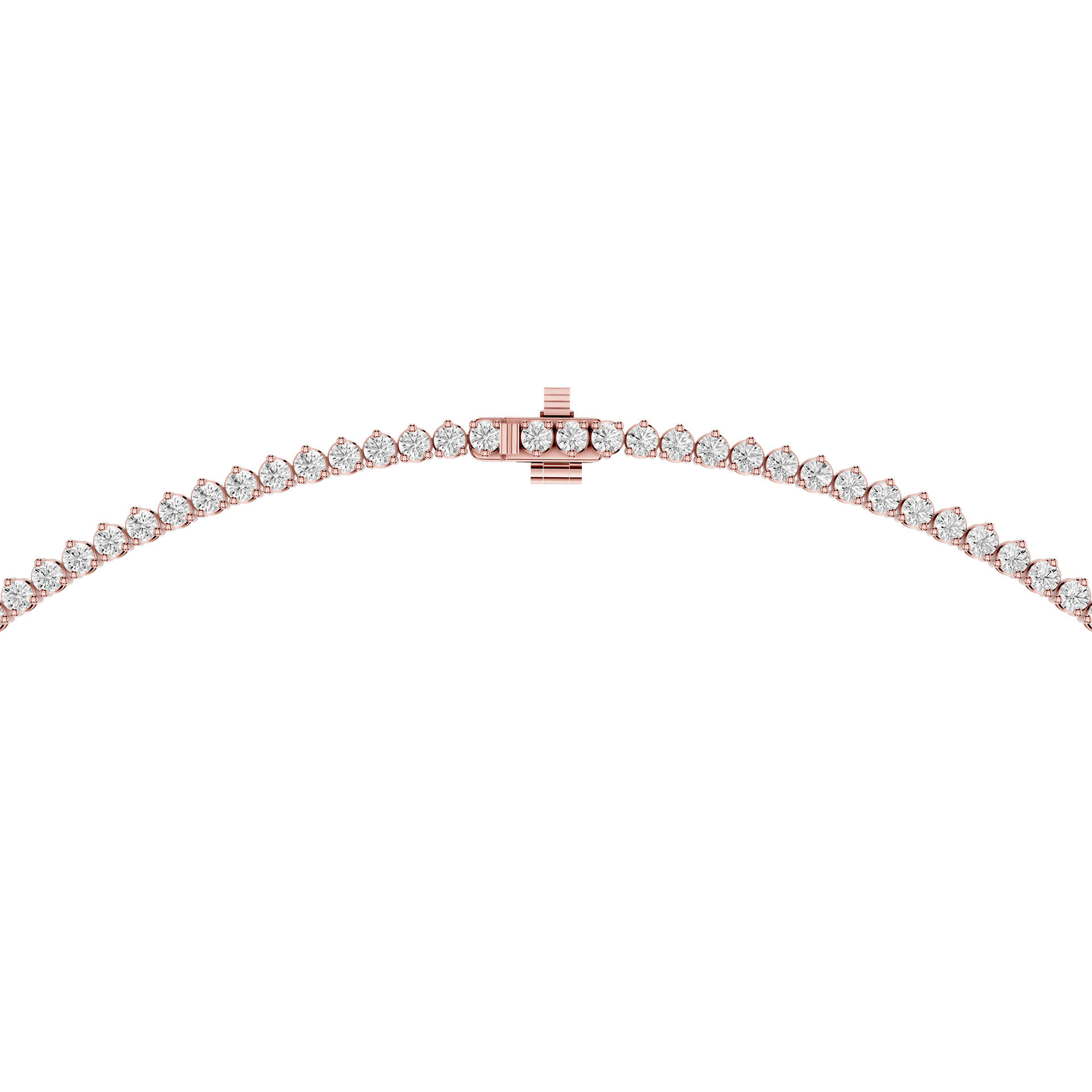 Graduated Round Cut Lab Grown Diamond Tennis Necklace