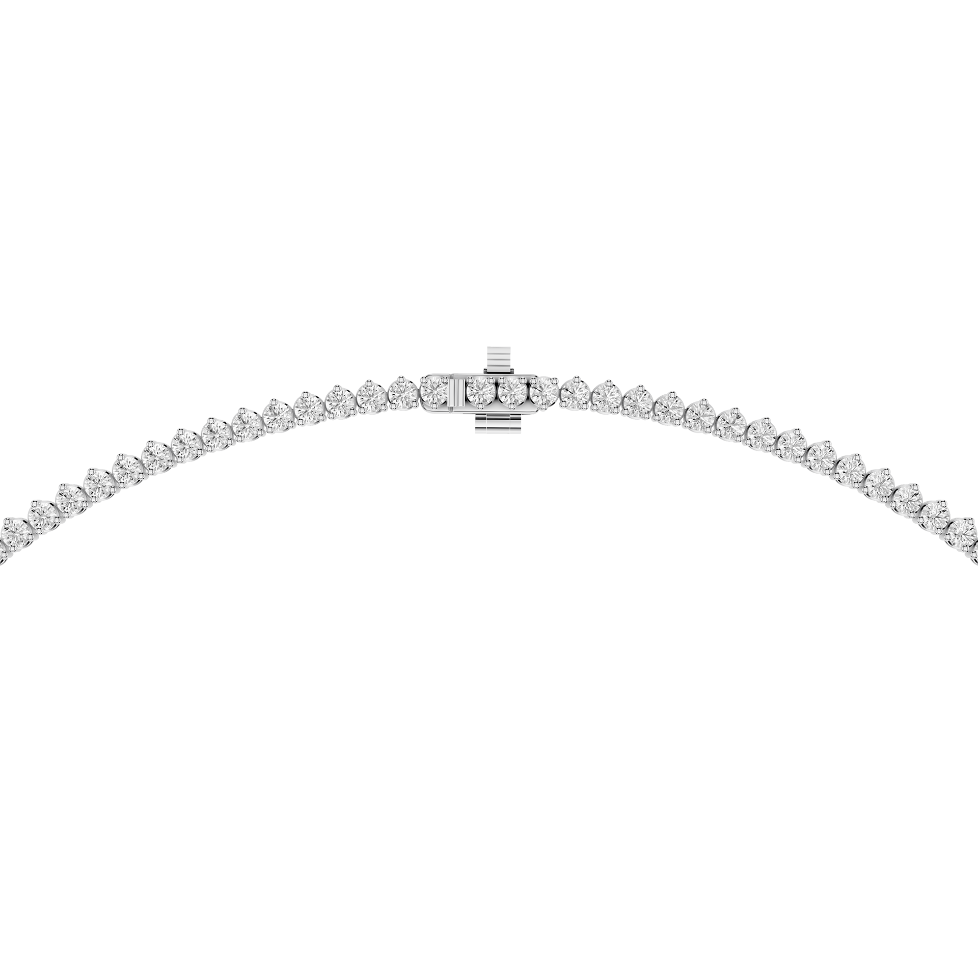 Graduated Round Cut Lab Grown Diamond Tennis Necklace