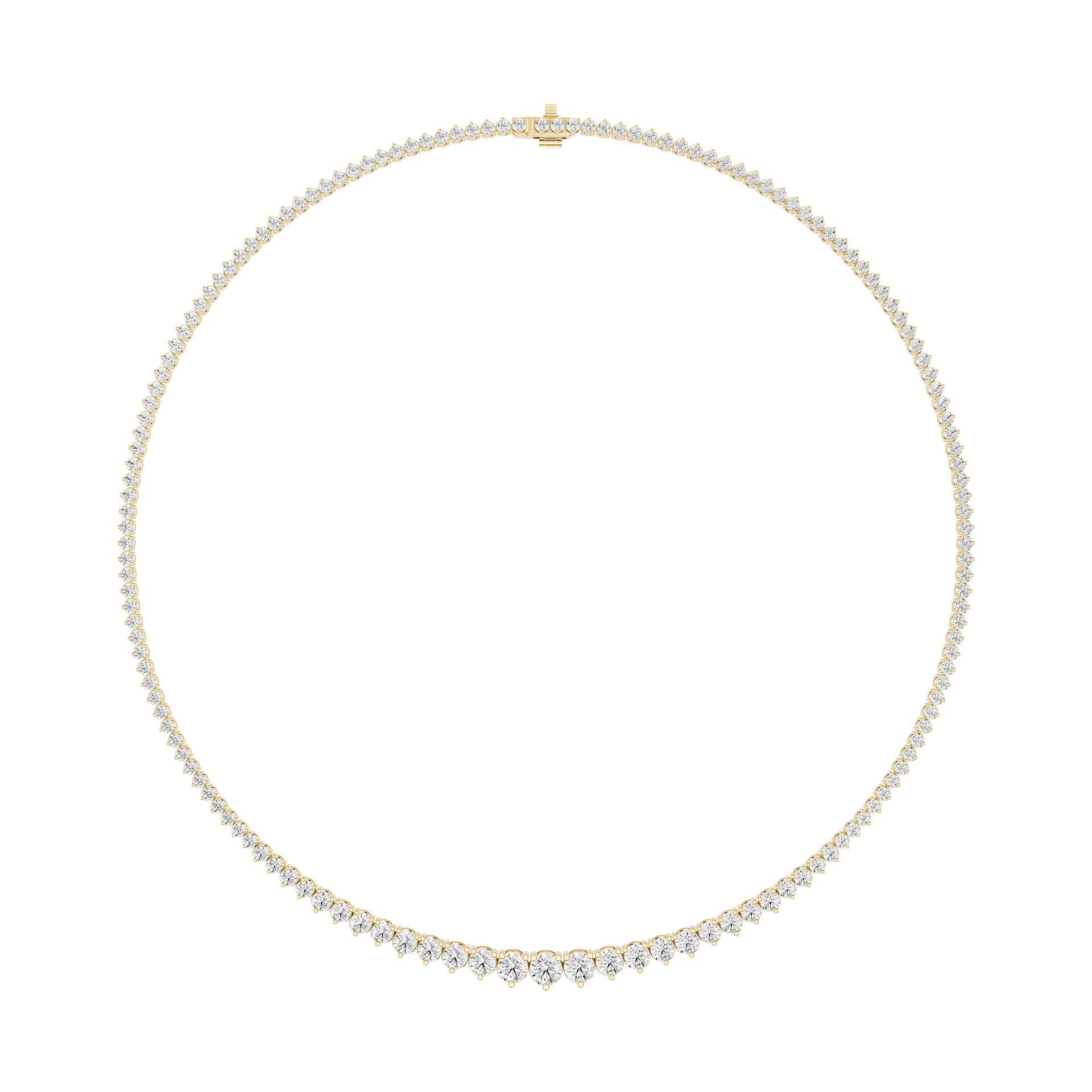 Graduated Round Cut Lab Grown Diamond Tennis Necklace
