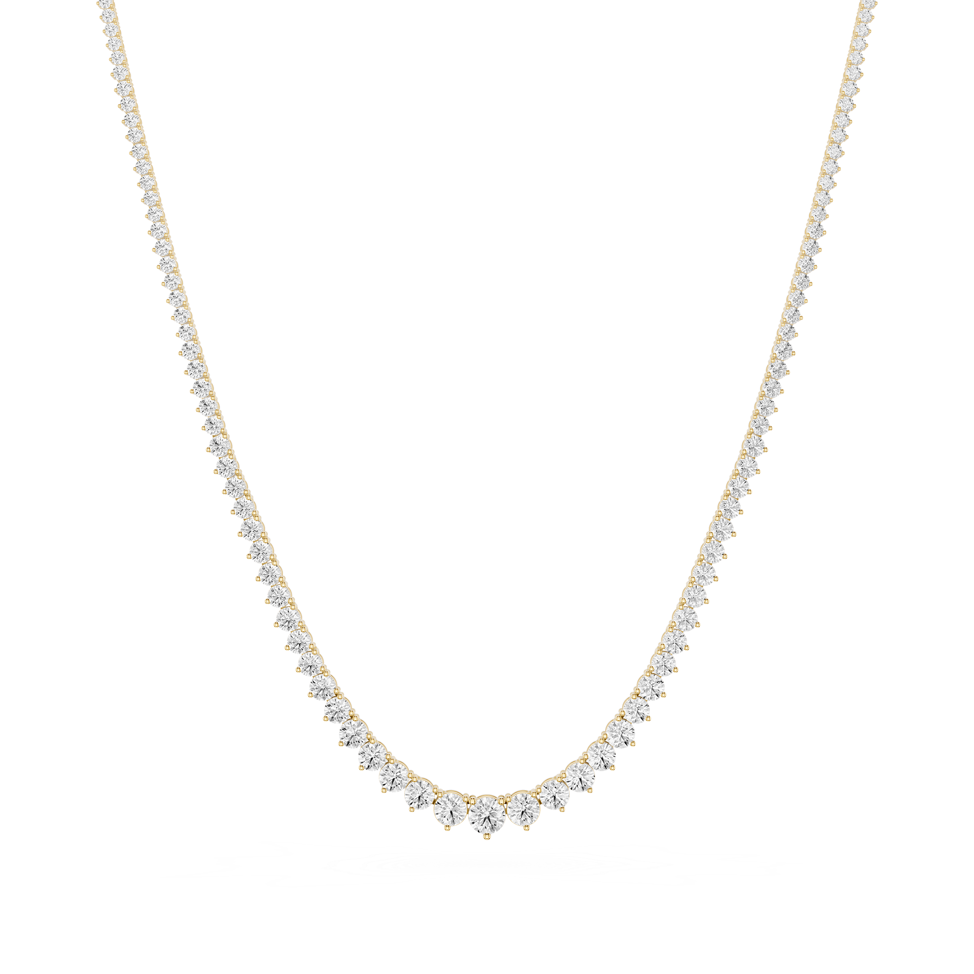 Graduated Round Cut Lab Grown Diamond Tennis Necklace