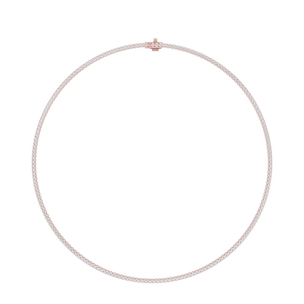 Classic Round Cut Lab Grown Diamond Tennis Necklace