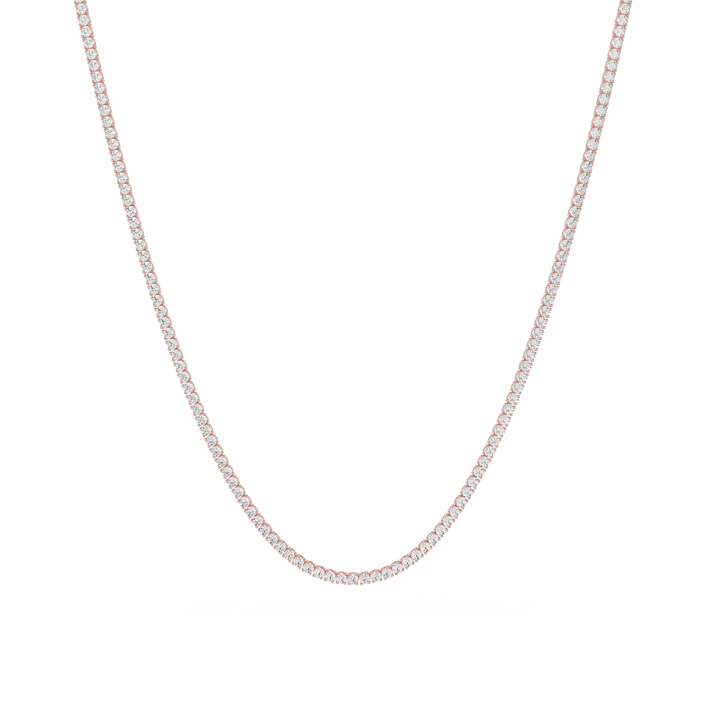 Classic Round Cut Lab Grown Diamond Tennis Necklace
