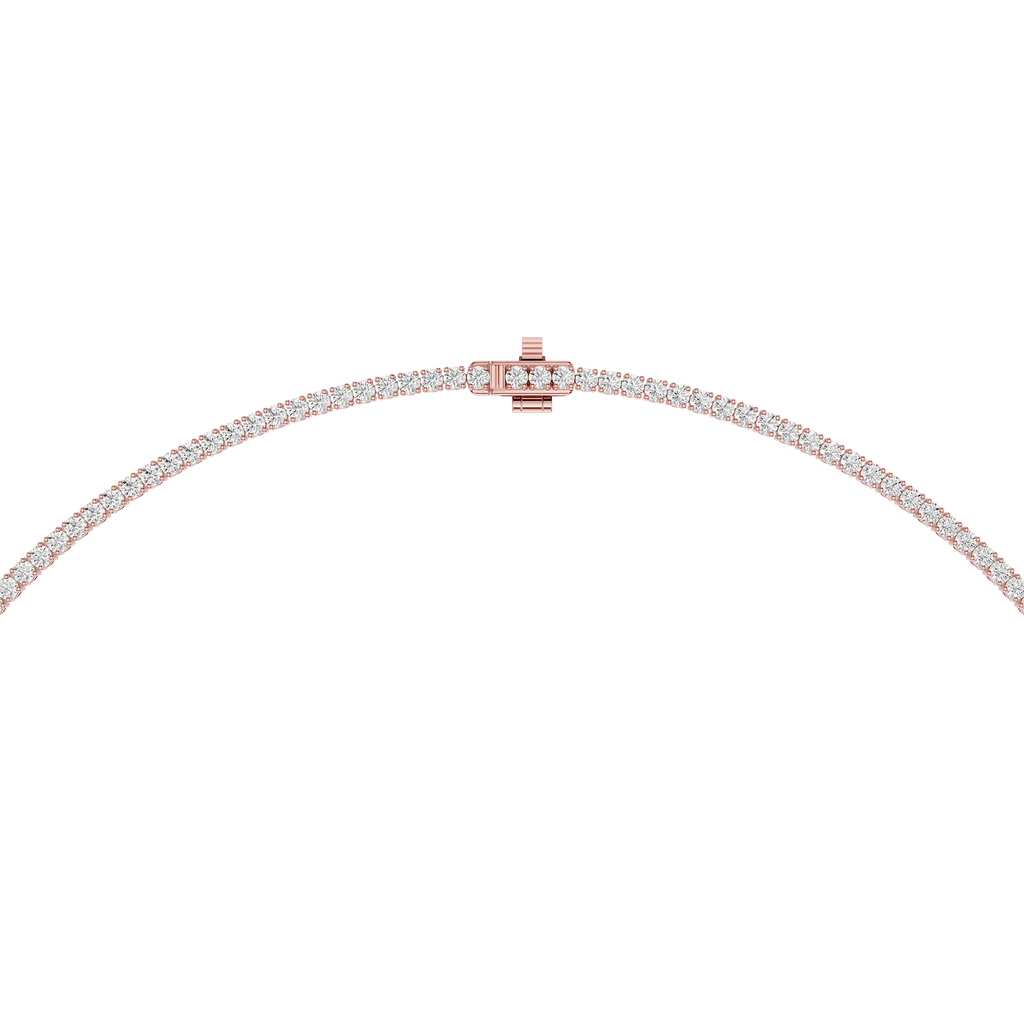 Classic Round Cut Lab Grown Diamond Tennis Necklace