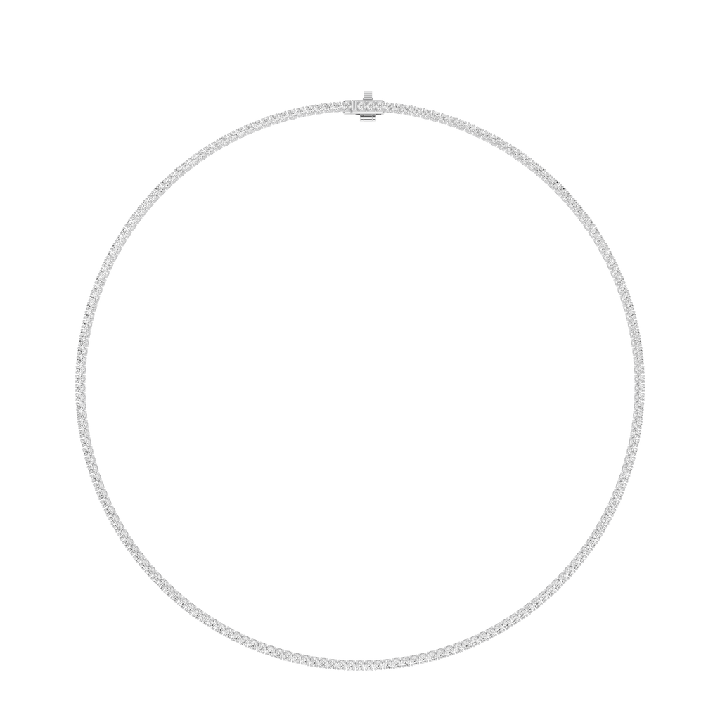 Classic Round Cut Lab Grown Diamond Tennis Necklace