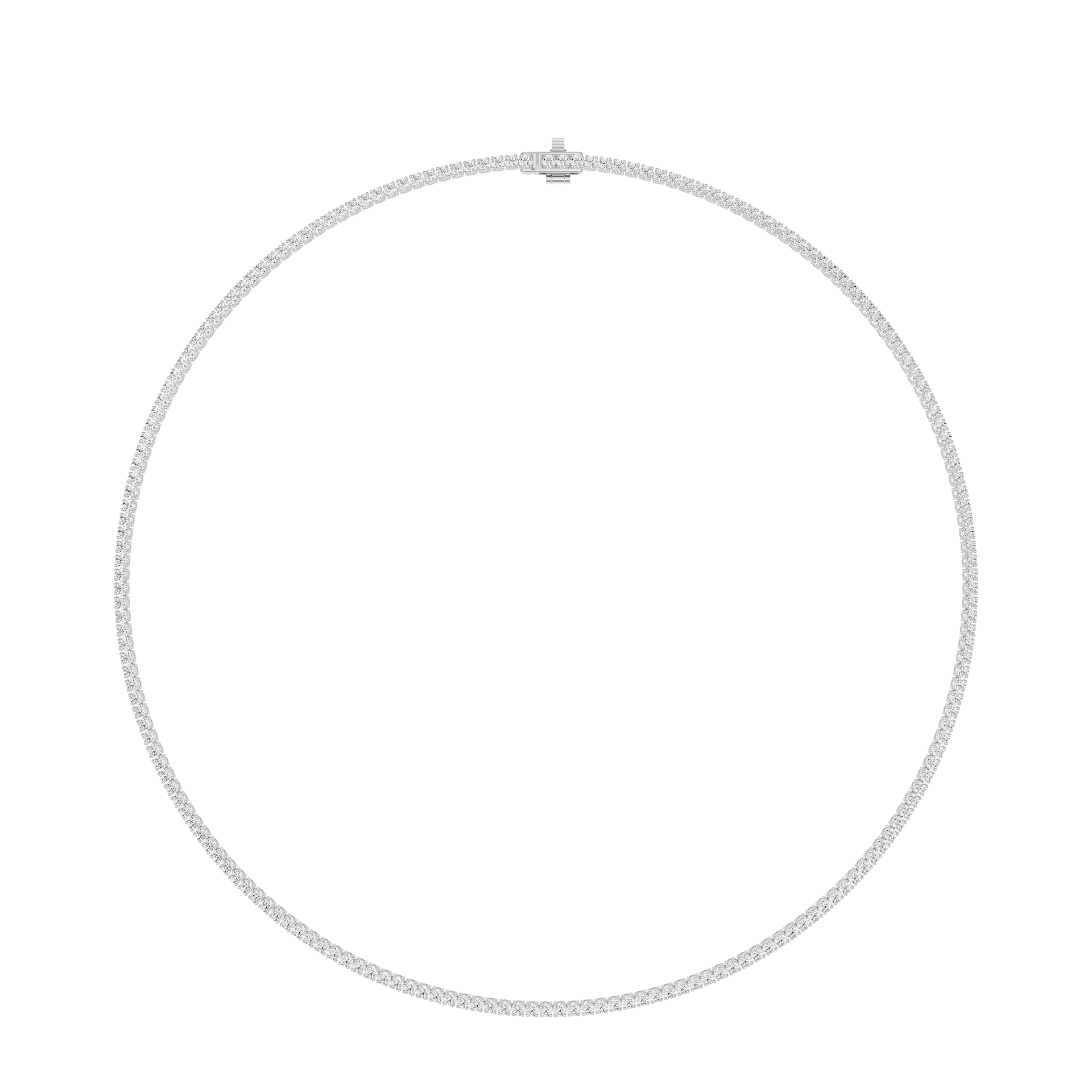 Classic Round Cut Lab Grown Diamond Tennis Necklace
