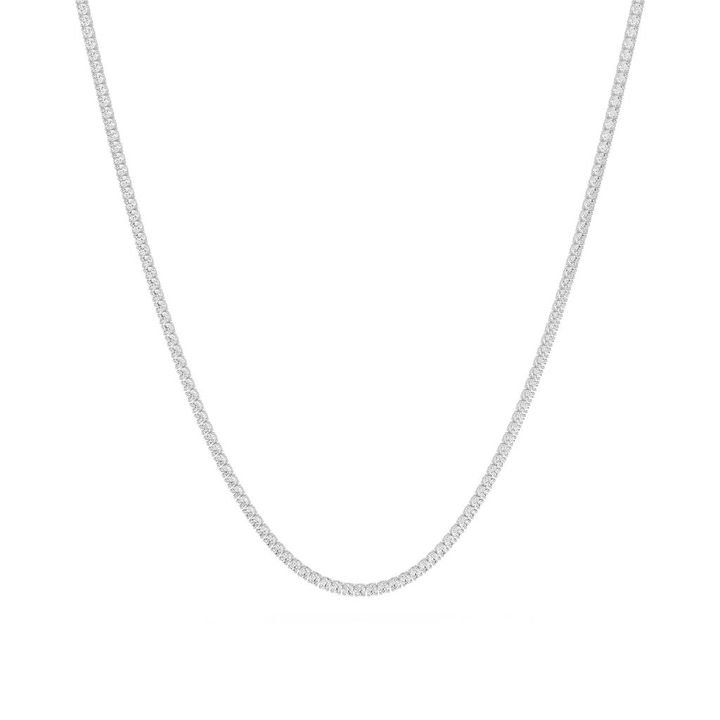 Classic Round Cut Lab Grown Diamond Tennis Necklace