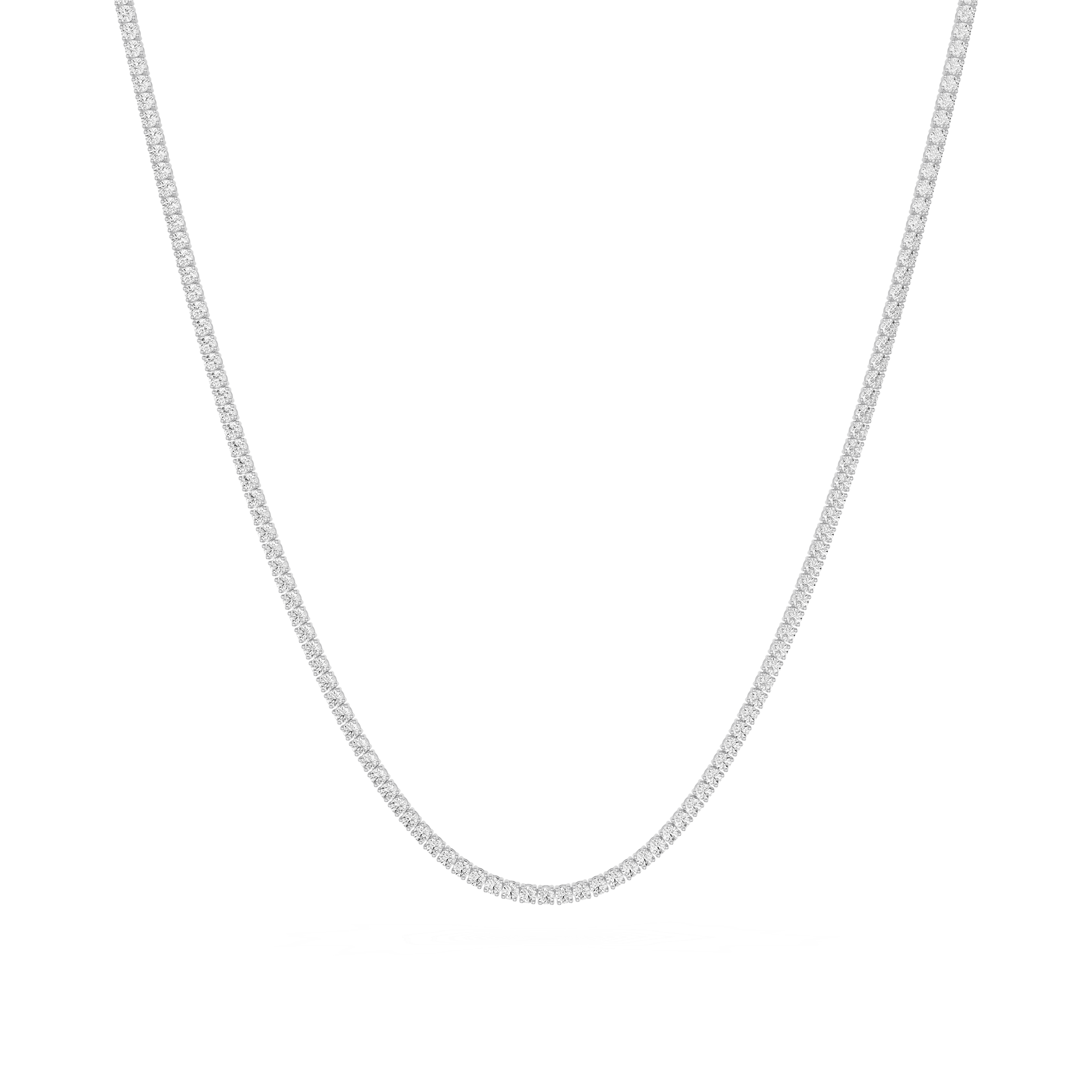 Classic Round Cut Lab Grown Diamond Tennis Necklace