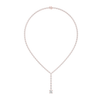 Round Cut Lab Grown Diamond Lariat Tennis Necklace