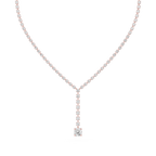 Round Cut Lab Grown Diamond Lariat Tennis Necklace