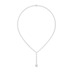 Round Cut Lab Grown Diamond Lariat Tennis Necklace