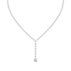 Round Cut Lab Grown Diamond Lariat Tennis Necklace