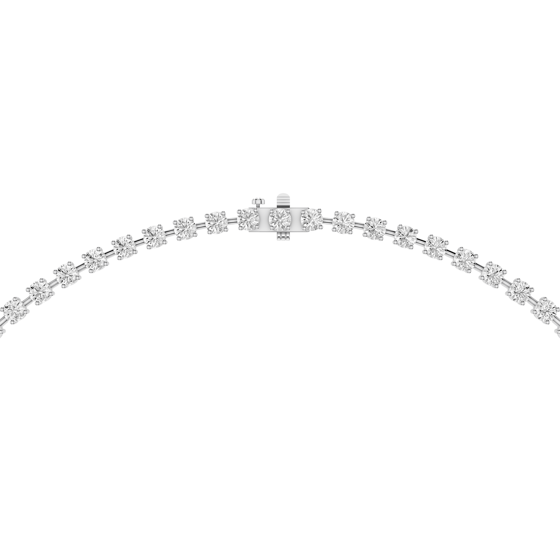 Round Cut Lab Grown Diamond Lariat Tennis Necklace